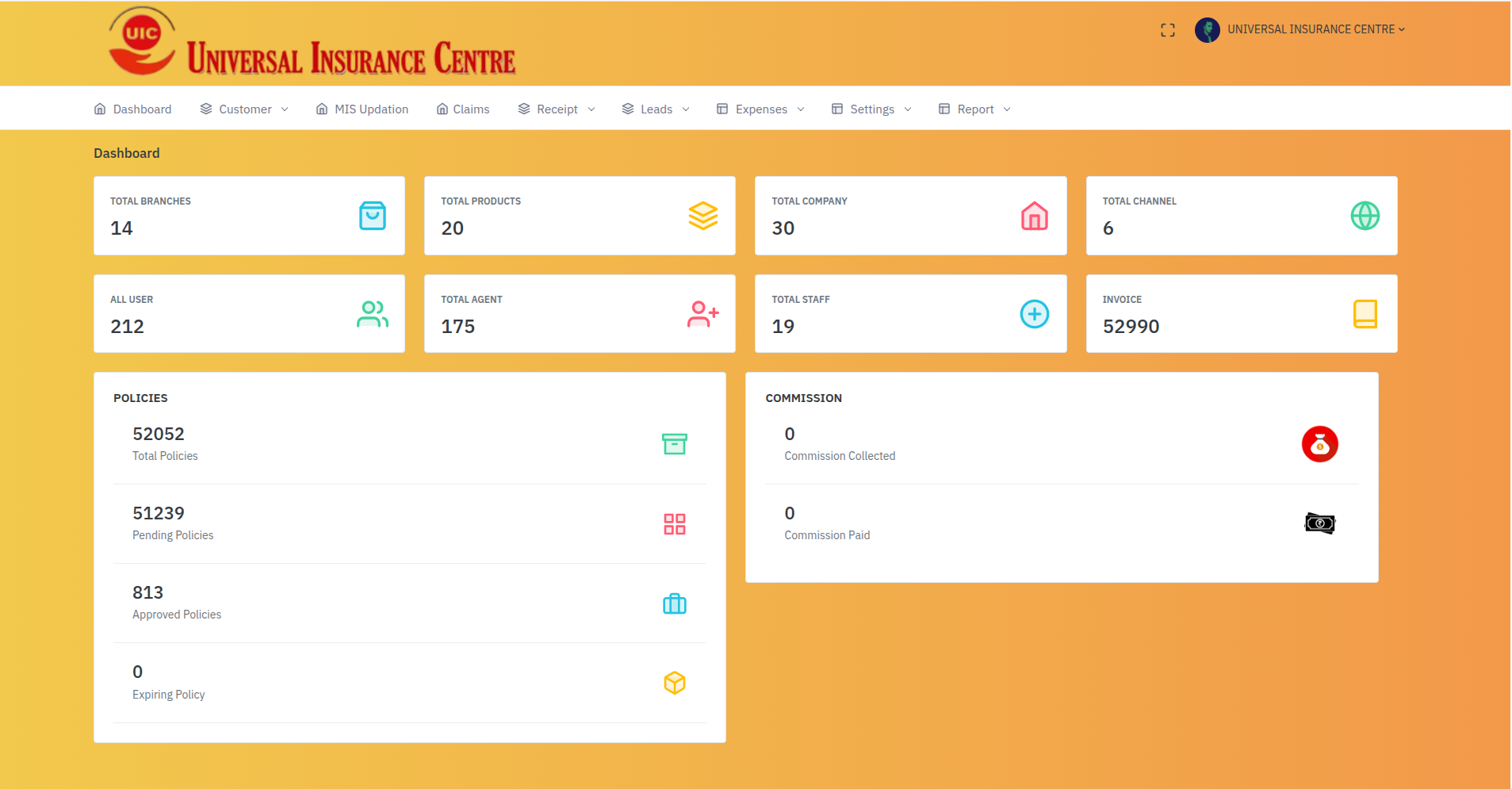Universal Insurance Policy Management System