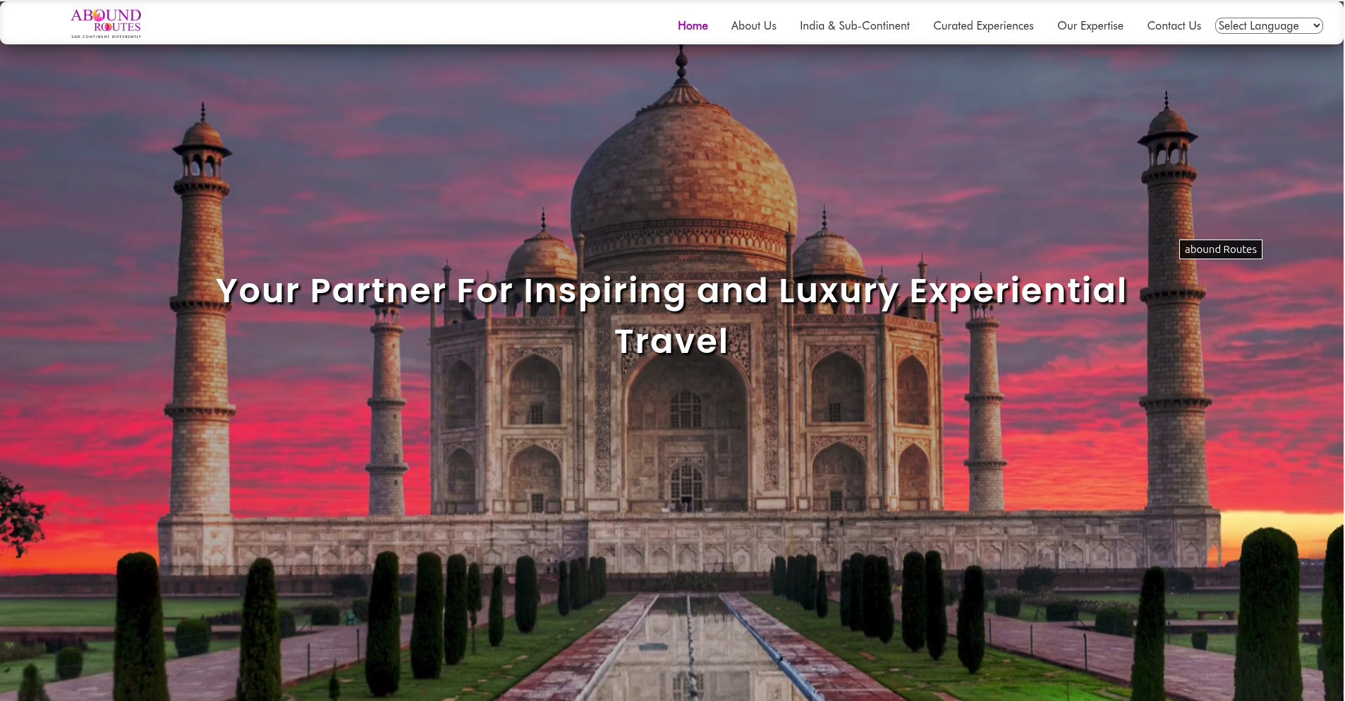 Abound Routes - Premium Travel Website